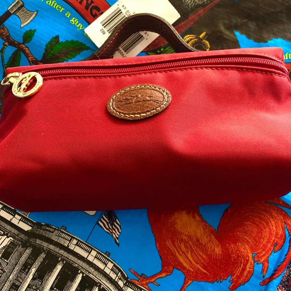 Longchamp Red Le Pliage Pouch